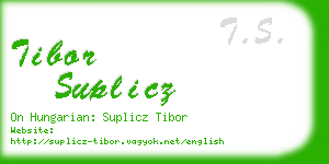 tibor suplicz business card